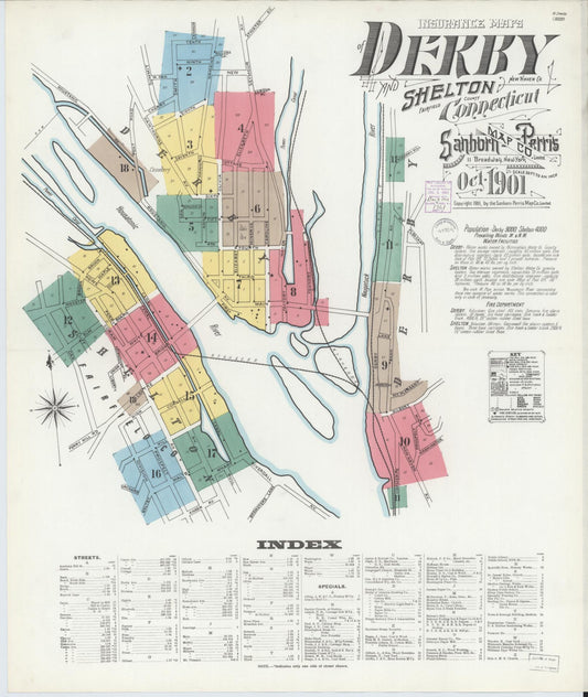 Sanborn Fire Insurance Map from Derby, New Haven County, Connecticut. (1901) – Historic Sanborn Fire Insurance Map Print