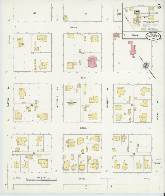 Sanborn Fire Insurance Map from Calvert, Robertson County, Texas (1911), Sheet #0005 - Historic Sanborn Fire Insurance Map Print, vintage old map wall art, antique decor, genealogy gift, Texas Texas map