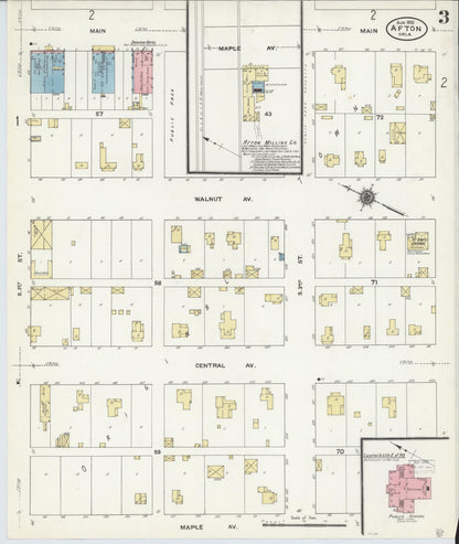 Sanborn Fire Insurance Map from Afton, Ottawa County, Oklahoma (1910), Sheet #0003 - Complete Map Set gallery image, historic Sanborn map, vintage wall art, Oklahoma Oklahoma