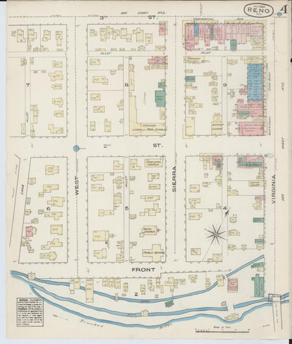 Sanborn Fire Insurance Map from Reno, Washoe County, Nevada (1885), Sheet #0004 - Complete Map Set gallery image, historic Sanborn map, vintage wall art, Nevada Nevada