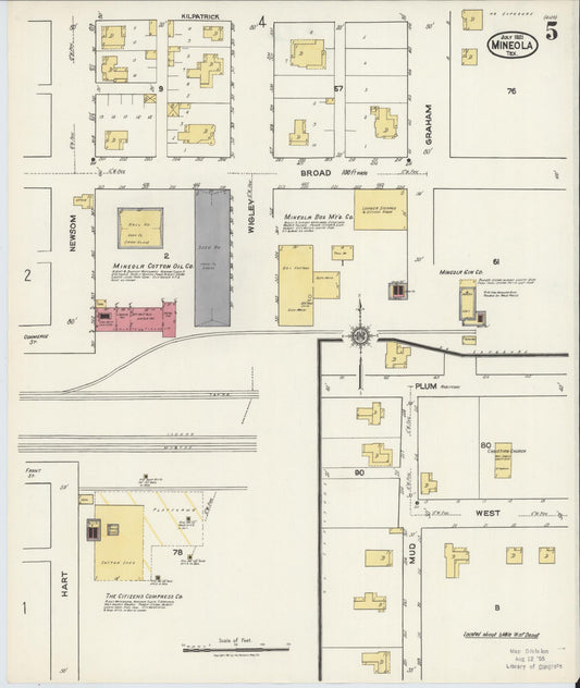 Sanborn Fire Insurance Map from Mineola, Wood County, Texas (1921), Sheet #0005 - Historic Sanborn Fire Insurance Map Print, vintage old map wall art, antique decor, genealogy gift, Texas Texas map