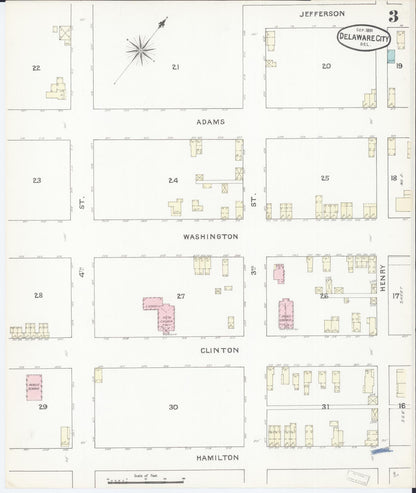 Sanborn Fire Insurance Map from Delaware City, New Castle County, Delaware (1891), Sheet #0003 - Complete Map Set gallery image, historic Sanborn map, vintage wall art, Delaware Delaware