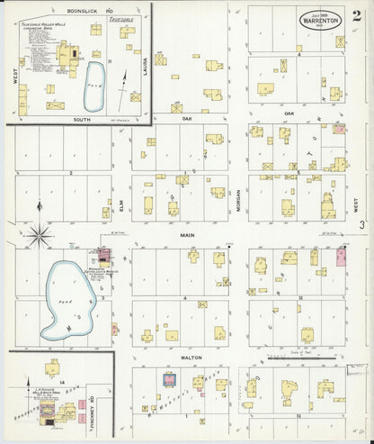 Sanborn Fire Insurance Map from Warrenton, Warren County, Missouri (1909), Sheet #0002 - Complete Map Set gallery image, historic Sanborn map, vintage wall art, Missouri Missouri