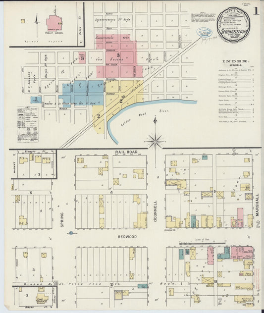Sanborn Fire Insurance Map from Springfield, Brown County, Minnesota (1894), Sheet #0001 - Complete Map Set gallery image, historic Sanborn map, vintage wall art, Minnesota Minnesota