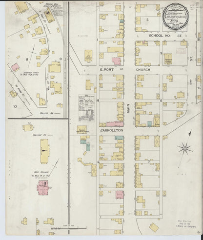 Sanborn Fire Insurance Map from Scio, Harrison County, Ohio (1893), Sheet #0001 - Historic Sanborn Fire Insurance Map Print, vintage old map wall art, antique decor, genealogy gift, Ohio Ohio map