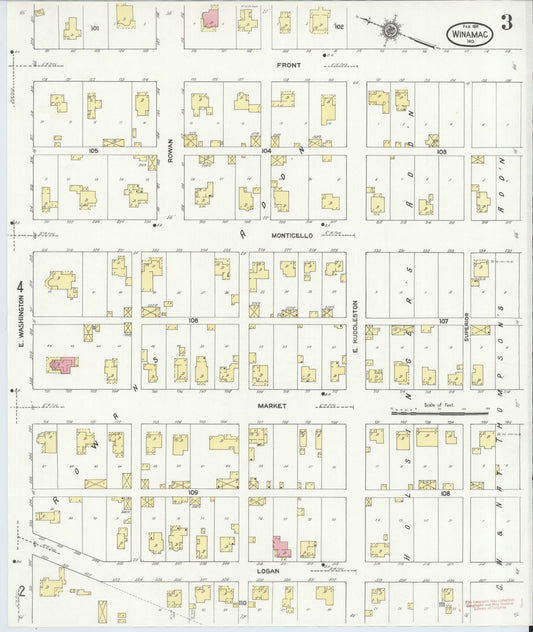 Sanborn Fire Insurance Map from Winamac, Pulaski County, Indiana (1911), Sheet #0003 - Historic Sanborn Fire Insurance Map Print, vintage old map wall art, antique decor, genealogy gift, Indiana Indiana map