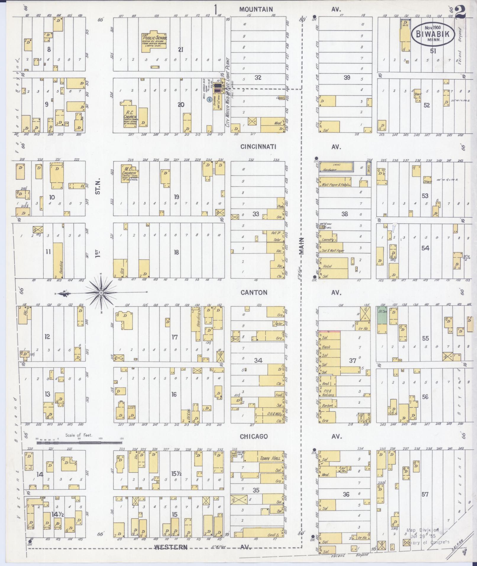 Sanborn Fire Insurance Map from Biwabik, Saint Louis County, Minnesota (1900), Sheet #0002 - Complete Map Set gallery image, historic Sanborn map, vintage wall art, Minnesota Minnesota