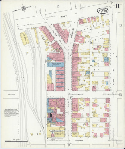 Sanborn Fire Insurance Map from Alton, Madison County, Illinois (1915), Sheet #0011 - Complete Map Set gallery image, historic Sanborn map, vintage wall art, Illinois Illinois