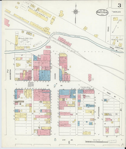 Sanborn Fire Insurance Map from Monte Vista, Rio Grande County, Colorado (1912), Sheet #0003 - Complete Map Set gallery image, historic Sanborn map, vintage wall art, Colorado Colorado