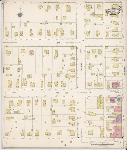 Sanborn Fire Insurance Map from Imlay City, Lapeer County, Michigan (1922), Sheet #0002 - Complete Map Set gallery image, historic Sanborn map, vintage wall art, Michigan Michigan