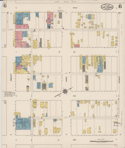 Sanborn Fire Insurance Map from Las Vegas, Clark County, Nevada (1923), Sheet #0006 - Complete Map Set gallery image, historic Sanborn map, vintage wall art, Nevada Nevada