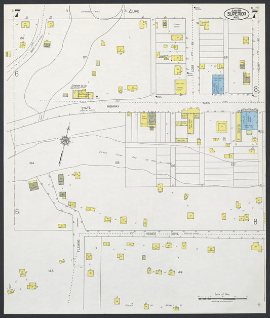 Sanborn Fire Insurance Map from Superior, Pinal County, Arizona (1926), Sheet #0007 - Historic Sanborn Fire Insurance Map Print, vintage old map wall art, antique decor, genealogy gift, Arizona Arizona map
