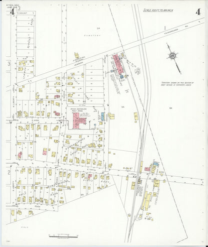Sanborn Fire Insurance Map from Attica, Seneca County, Ohio (1938), Sheet #0004 - Historic Sanborn Fire Insurance Map Print, vintage old map wall art, antique decor, genealogy gift, Ohio Ohio map
