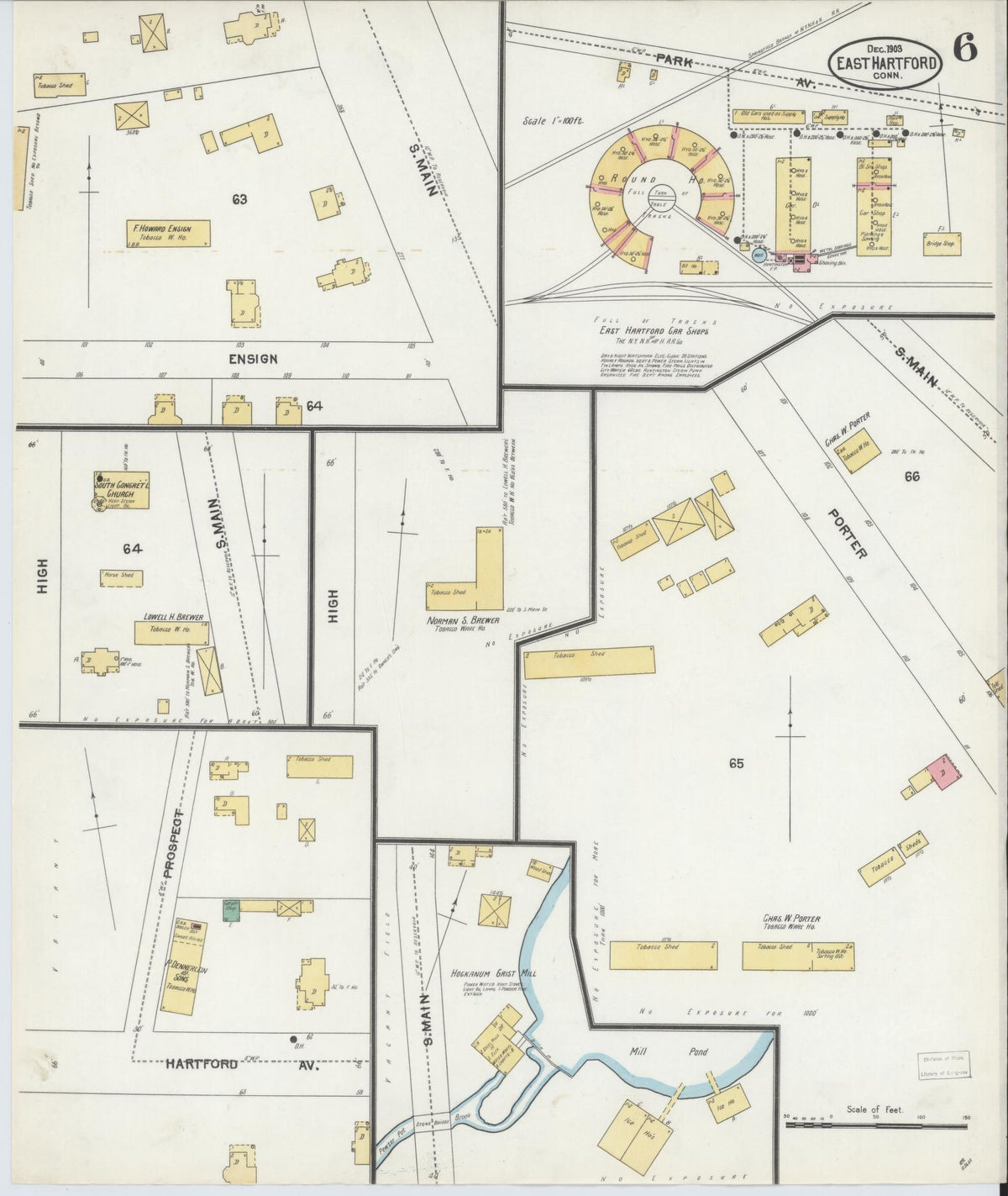 Sanborn Fire Insurance Map from East Hartford, Hartford County, Connecticut (1903), Sheet #0006 - Complete Map Set gallery image, historic Sanborn map, vintage wall art, Connecticut Connecticut