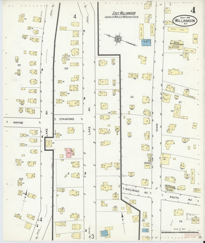 Sanborn Fire Insurance Map from Williamson, Wayne County, New York (1914), Sheet #0004 - Complete Map Set gallery image, historic Sanborn map, vintage wall art, New York New York