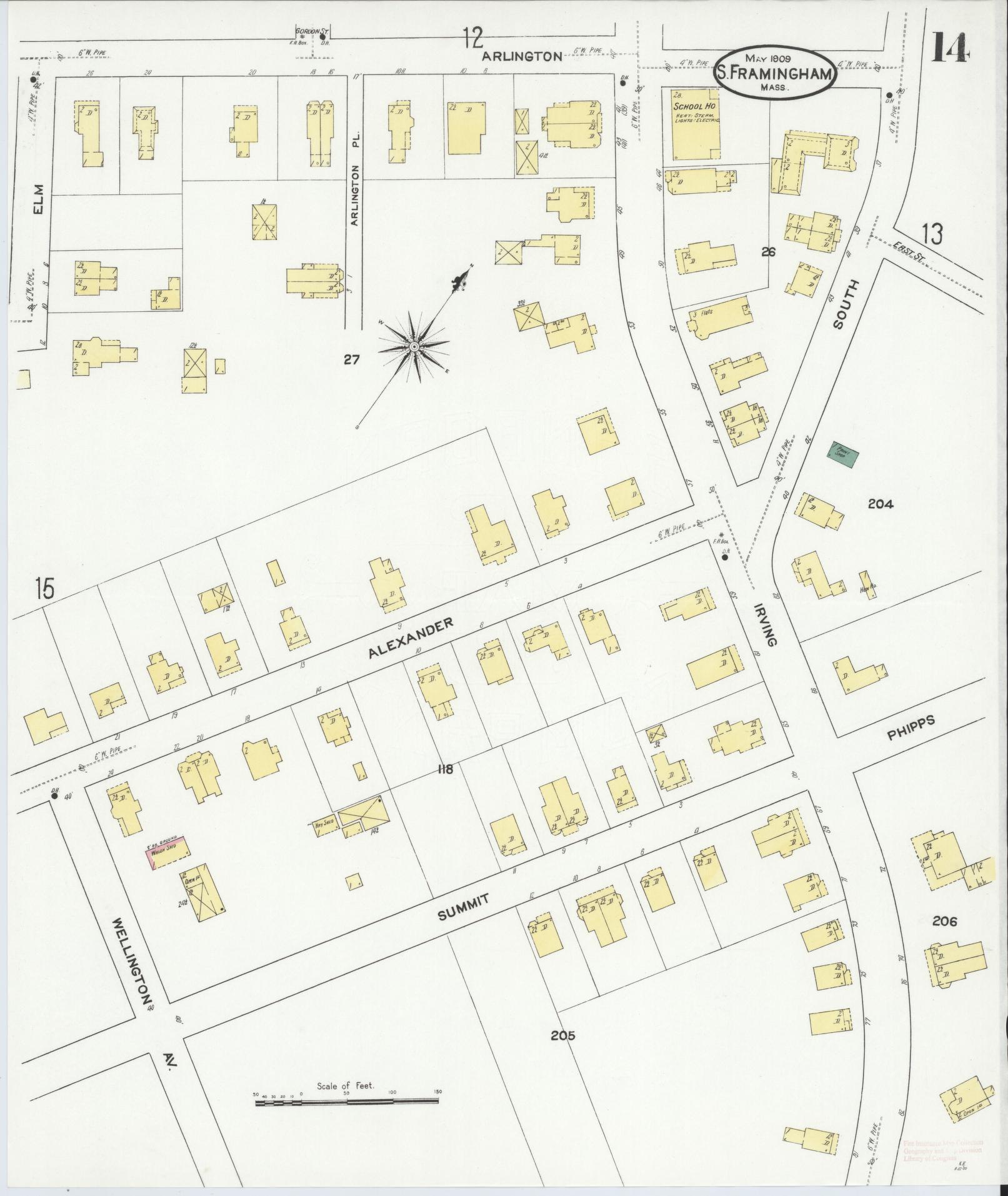 Sanborn Fire Insurance Map from South Farmington, Middlesex County, Massachusetts (1909), Sheet #0014 - Complete Map Set gallery image, historic Sanborn map, vintage wall art, Massachusetts Massachusetts