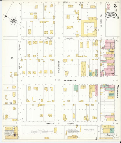 Sanborn Fire Insurance Map from Audubon, Audubon County, Iowa (1908), Sheet #0003 - Historic Sanborn Fire Insurance Map Print