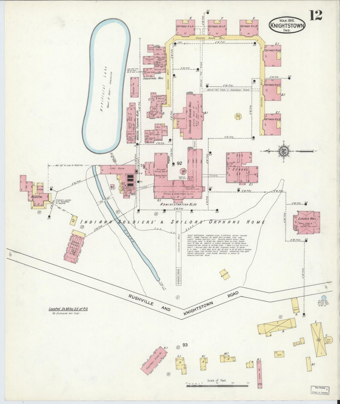 Sanborn Fire Insurance Map from Knightstown, Henry County, Indiana (1916), Sheet #0012 - Complete Map Set gallery image, historic Sanborn map, vintage wall art, Indiana Indiana