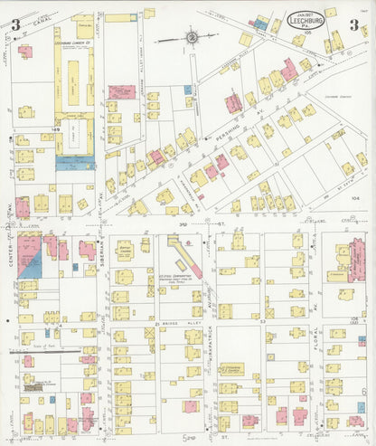 Sanborn Fire Insurance Map from Leechburg, Armstrong County, Pennsylvania (1927), Sheet #0003 - Complete Map Set gallery image, historic Sanborn map, vintage wall art, Pennsylvania Pennsylvania