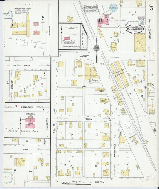 Sanborn Fire Insurance Map from Mcleansboro, Hamilton County, Illinois (1910), Sheet #0005 - Historic Sanborn Fire Insurance Map Print, vintage old map wall art, antique decor, genealogy gift, Illinois Illinois map