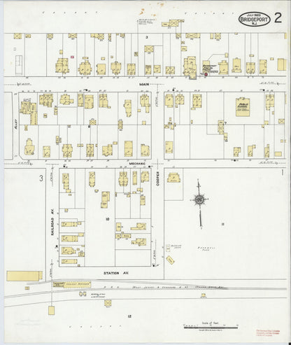Sanborn Fire Insurance Map from Bridgeport, Gloucester County, New Jersey (1920), Sheet #0002 - Historic Sanborn Fire Insurance Map Print, vintage old map wall art, antique decor, genealogy gift, New Jersey New Jersey map