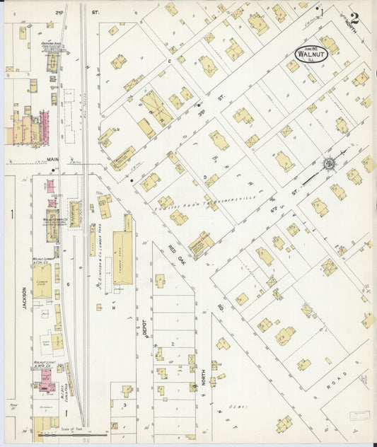 Sanborn Fire Insurance Map from Walnut, Bureau County, Illinois (1912), Sheet #0002 - Historic Sanborn Fire Insurance Map Print, vintage old map wall art, antique decor, genealogy gift, Illinois Illinois map