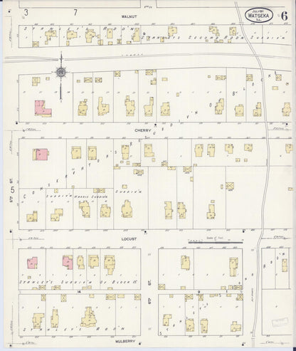 Sanborn Fire Insurance Map from Watseka, Iroquois County, Illinois (1911), Sheet #0006 - Historic Sanborn Fire Insurance Map Print, vintage old map wall art, antique decor, genealogy gift, Illinois Illinois map