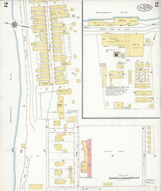 Sanborn Fire Insurance Map from Isleton, Sacramento County, California (1925), Sheet #0002 - Historic Sanborn Fire Insurance Map Print, vintage old map wall art, antique decor, genealogy gift, California California map