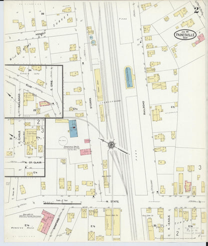 Sanborn Fire Insurance Map from Painesville, Lake County, Ohio (1911), Sheet #0002 - Complete Map Set gallery image, historic Sanborn map, vintage wall art, Ohio Ohio