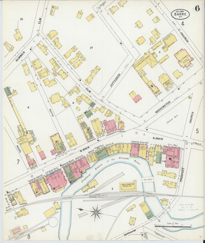Sanborn Fire Insurance Map from Barre, Washington County, Vermont (1900), Sheet #0006 - Complete Map Set gallery image, historic Sanborn map, vintage wall art, Vermont Vermont