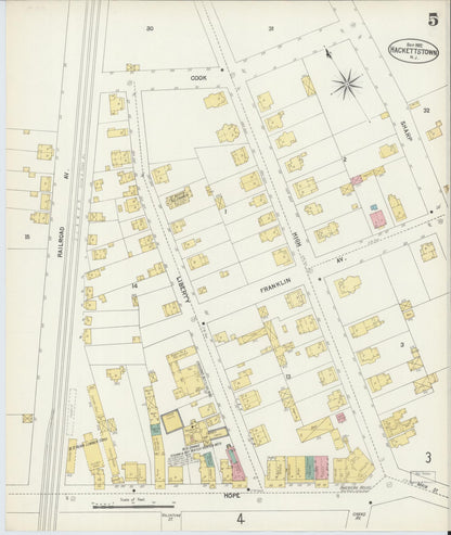 Sanborn Fire Insurance Map from Hackettstown, Warren County, New Jersey (1902), Sheet #0005 - Complete Map Set gallery image, historic Sanborn map, vintage wall art, New Jersey New Jersey
