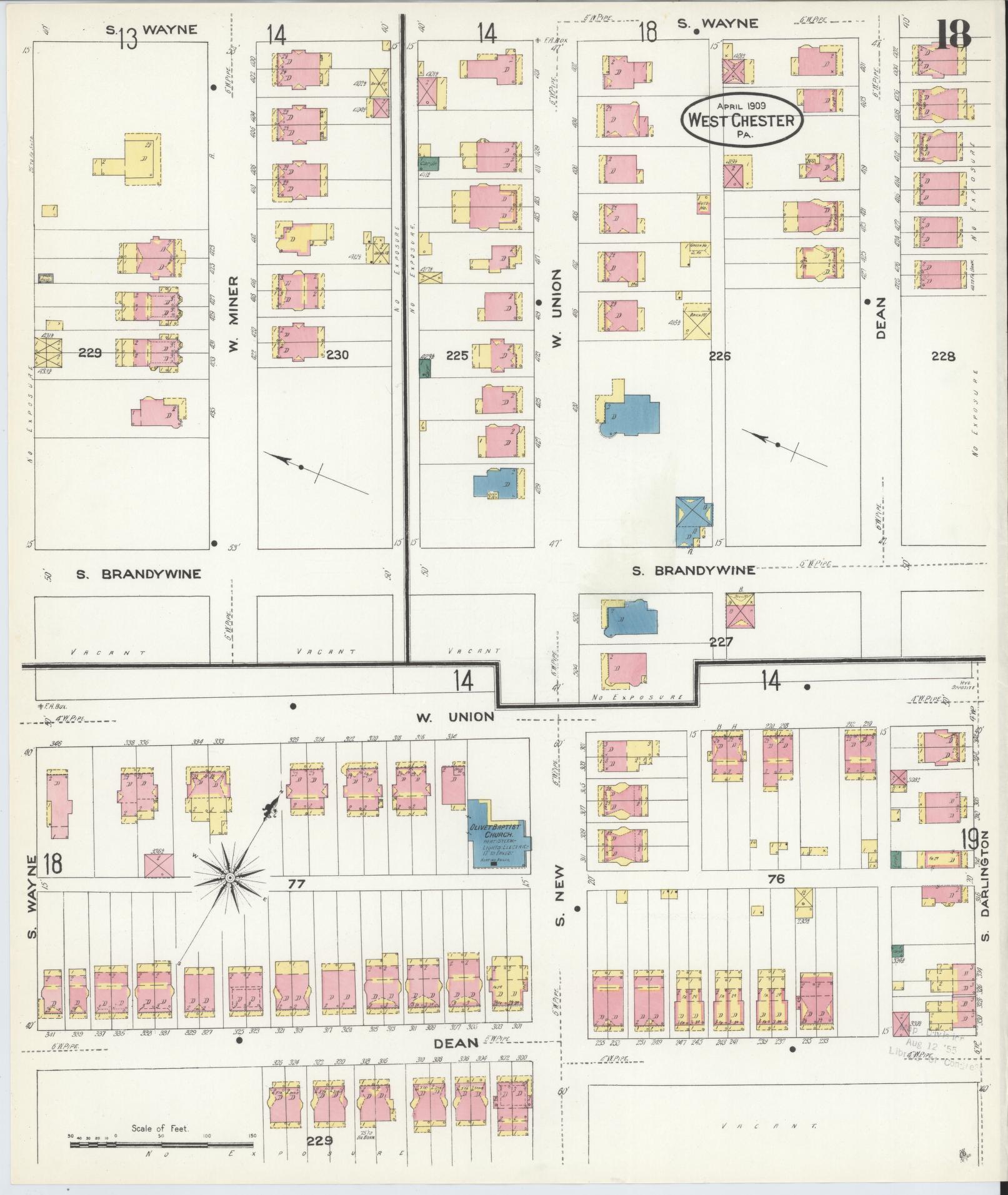 Sanborn Fire Insurance Map from West Chester, Chester County, Pennsylvania (1909), Sheet #0018 - Complete Map Set gallery image, historic Sanborn map, vintage wall art, Pennsylvania Pennsylvania