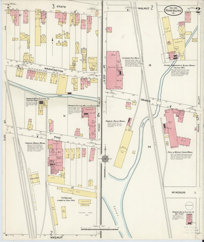 Sanborn Fire Insurance Map from Hamburg, Berks County, Pennsylvania (1910), Sheet #0002 - Complete Map Set gallery image, historic Sanborn map, vintage wall art, Pennsylvania Pennsylvania