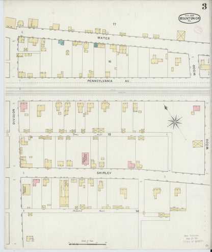 Sanborn Fire Insurance Map from Mount Union, Huntingdon County, Pennsylvania (1894), Sheet #0003 - Complete Map Set gallery image, historic Sanborn map, vintage wall art, Pennsylvania Pennsylvania