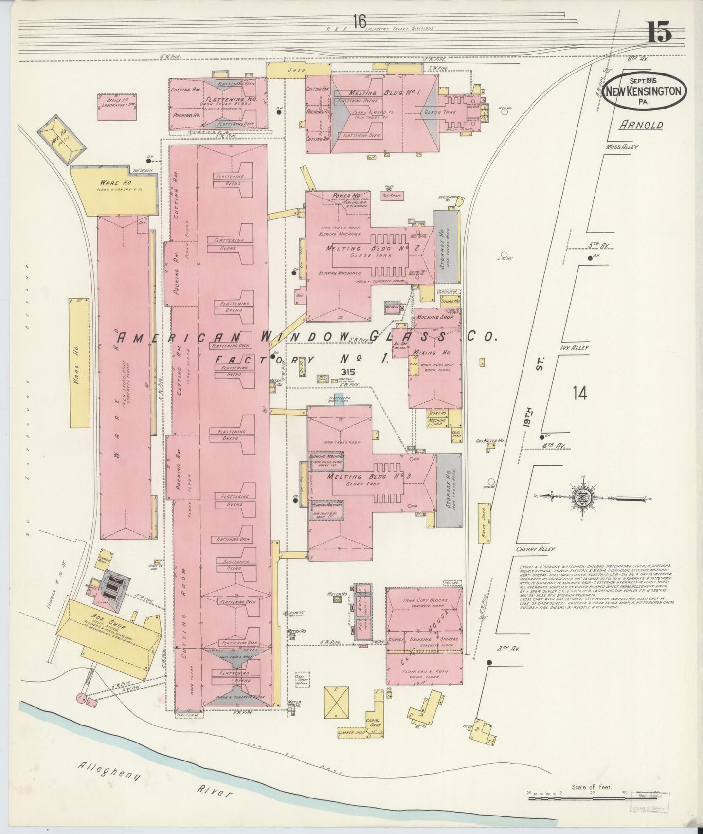 Sanborn Fire Insurance Map from New Kensington, Westmoreland County, Pennsylvania (1915), Sheet #0015 - Complete Map Set gallery image, historic Sanborn map, vintage wall art, Pennsylvania Pennsylvania