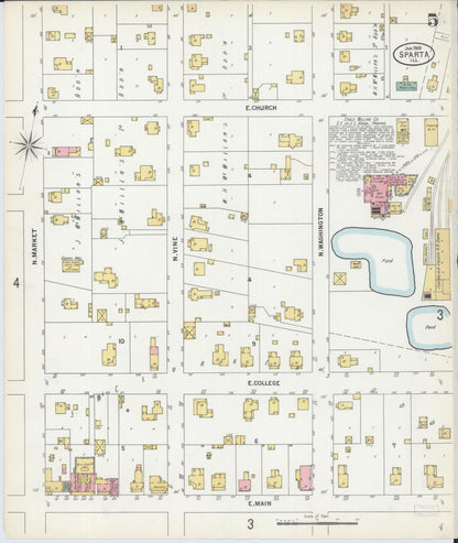 Sanborn Fire Insurance Map from Sparta, Randolph County, Illinois (1900), Sheet #0005 - Complete Map Set gallery image, historic Sanborn map, vintage wall art, Illinois Illinois