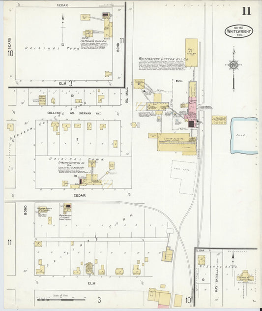 Sanborn Fire Insurance Map from Whitewright, Grayson County, Texas (1912), Sheet #0011 - Historic Sanborn Fire Insurance Map Print, vintage old map wall art, antique decor, genealogy gift, Texas Texas map