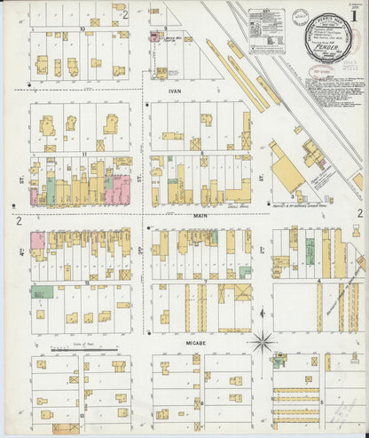 Sanborn Fire Insurance Map from Pender, Thurston County, Nebraska (1899), Sheet #0001 - Complete Map Set gallery image, historic Sanborn map, vintage wall art, Nebraska Nebraska