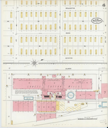 Sanborn Fire Insurance Map from West Point, Troup County, Georgia (1906), Sheet #0006 - Complete Map Set gallery image, historic Sanborn map, vintage wall art, Georgia Georgia