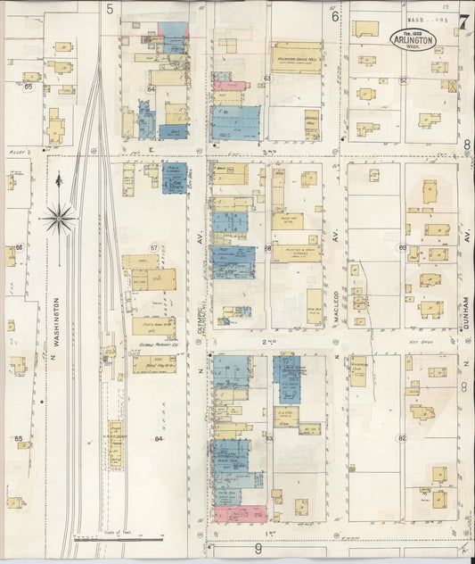 Sanborn Fire Insurance Map from Arlington, Snohomish County, Washington (1940), Sheet #0007 - Historic Sanborn Fire Insurance Map Print, vintage old map wall art, antique decor, genealogy gift, Washington Washington map