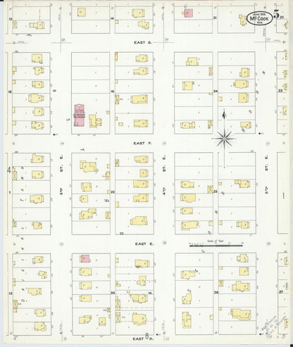 Sanborn Fire Insurance Map from Mccook, Red Willow County, Nebraska (1909), Sheet #0005 - Complete Map Set gallery image, historic Sanborn map, vintage wall art, Nebraska Nebraska