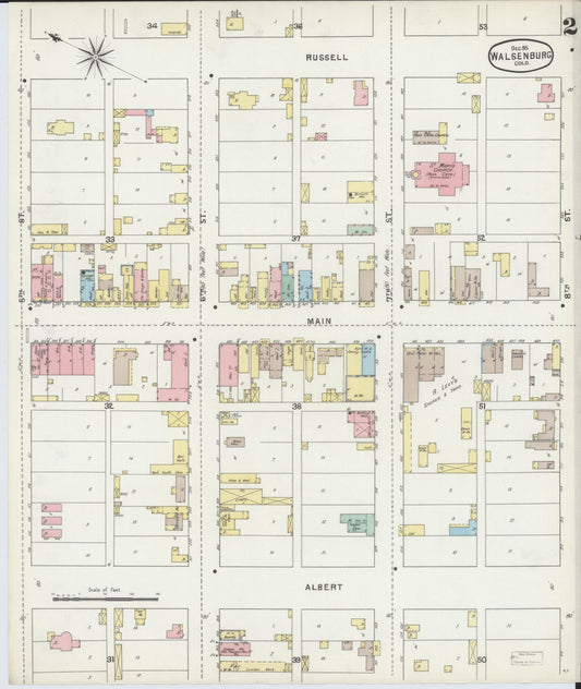 Sanborn Fire Insurance Map from Walsenburg, Huerfano County, Colorado (1895), Sheet #0002 - Historic Sanborn Fire Insurance Map Print, vintage old map wall art, antique decor, genealogy gift, Colorado Colorado map