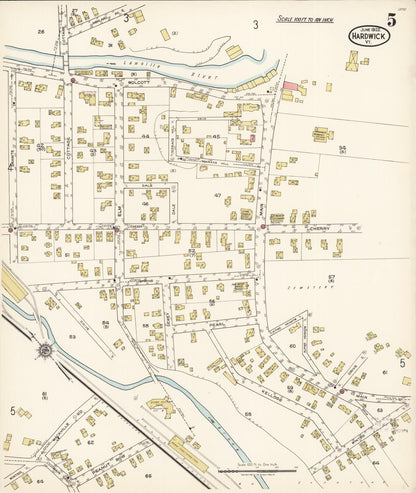 Sanborn Fire Insurance Map from Hardwick, Caledonia County, Vermont (1922), Sheet #0005 - Complete Map Set gallery image, historic Sanborn map, vintage wall art, Vermont Vermont