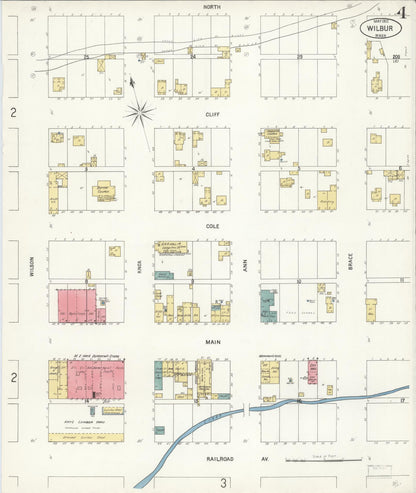 Sanborn Fire Insurance Map from Wilbur, Lincoln County, Washington (1902), Sheet #0004 - Complete Map Set gallery image, historic Sanborn map, vintage wall art, Washington Washington