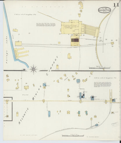 Sanborn Fire Insurance Map from Houghton, Houghton County, Michigan (1893), Sheet #0011 - Complete Map Set gallery image, historic Sanborn map, vintage wall art, Michigan Michigan