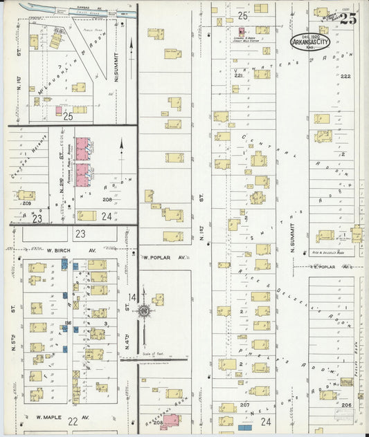 Sanborn Fire Insurance Map from Arkansas City, Cowley County, Kansas (1920), Sheet #0025 - Historic Sanborn Fire Insurance Map Print, vintage old map wall art, antique decor, genealogy gift, Arkansas Arkansas map