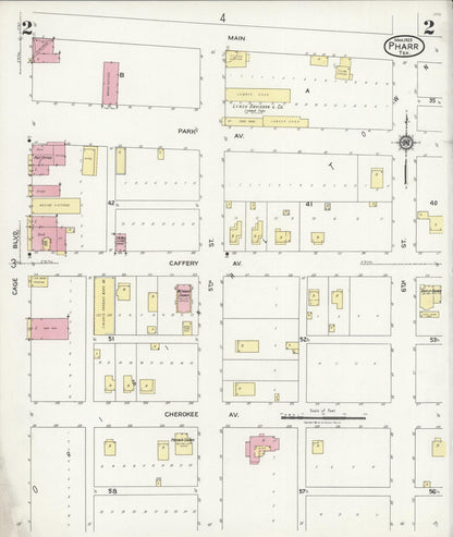 Sanborn Fire Insurance Map from Pharr, Hidalgo County, Texas (1925), Sheet #0002 - Historic Sanborn Fire Insurance Map Print, vintage old map wall art, antique decor, genealogy gift, Texas Texas map