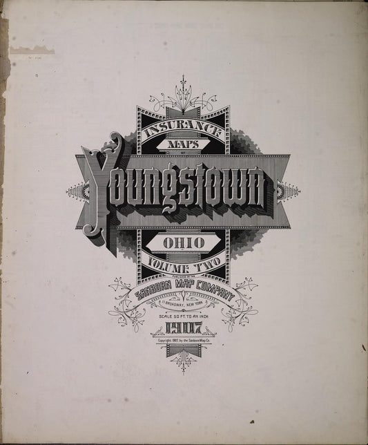 Sanborn Fire Insurance Map from Youngstown, Mahoning County, Ohio. (1907) – Historic Sanborn Fire Insurance Map Print