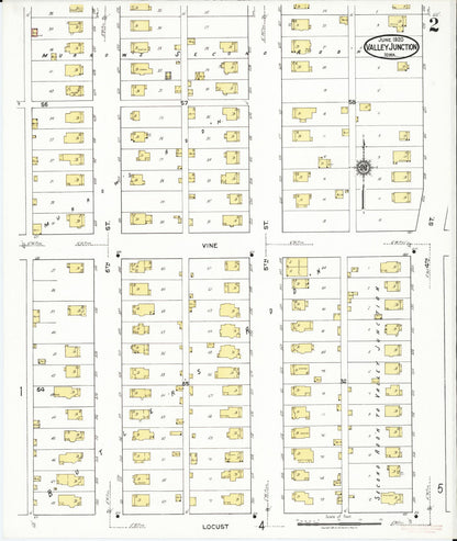 Sanborn Fire Insurance Map from Valley Junction, Polk County, Iowa (1920), Sheet #0002 - Historic Sanborn Fire Insurance Map Print, vintage old map wall art