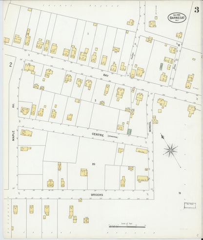 Sanborn Fire Insurance Map from Barnegat, Ocean County, New Jersey (1900), Sheet #0003 - Complete Map Set gallery image, historic Sanborn map, vintage wall art, New Jersey New Jersey